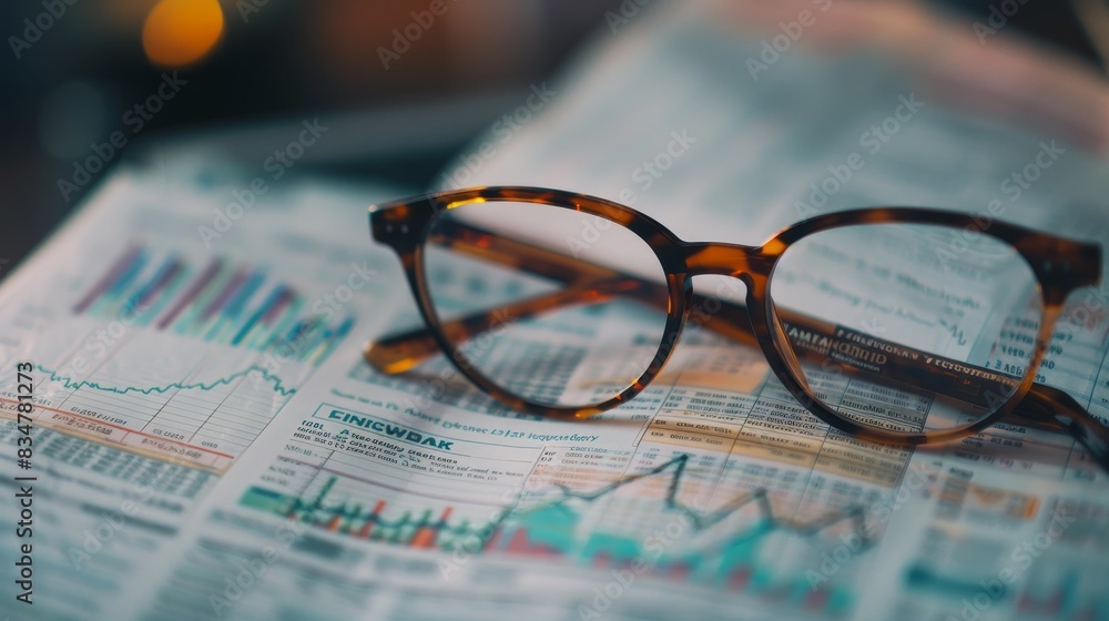 Close-up of mutual fund performance documents