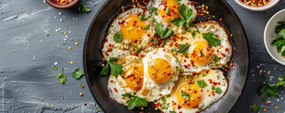 Fried Eggs With Chili Flakes and Parsley Fried Eggs With Chili Flakes and Parsley