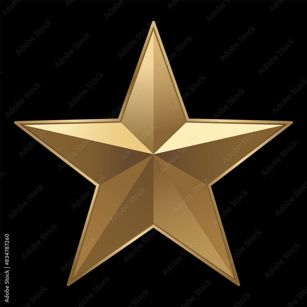 Obraz premium Gold star icon on isolated black background. Ranking review icon for websites and mobile apps. Vector illustration 