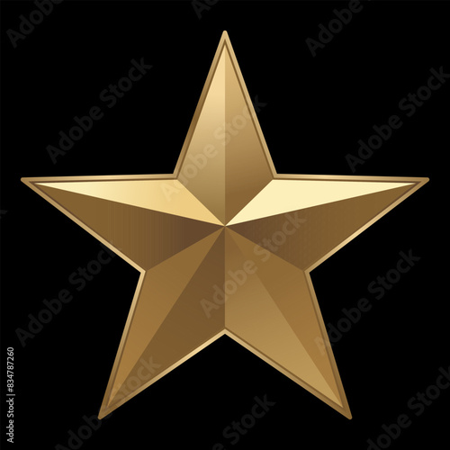 Gold star icon on isolated black background. Ranking review icon for websites and mobile apps. Vector illustration	
