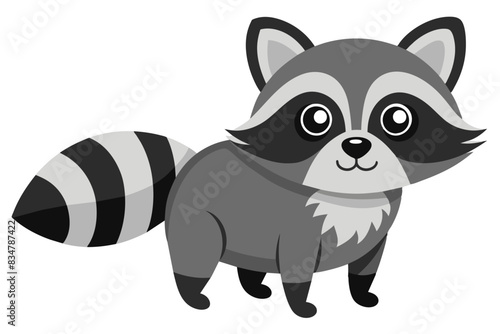 Cute Cartoon Raccoon Illustration with friendly character, perfect for kids and nature themes