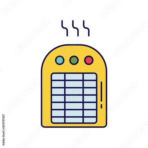 heater icon with white background vector stock illustration