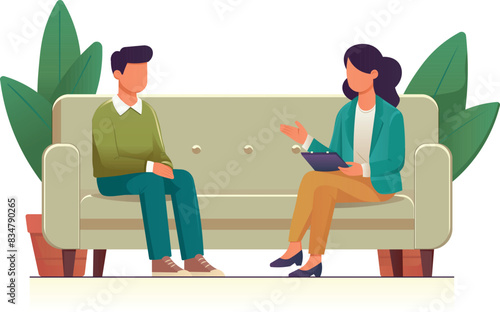 At a psychologist's appointment to solve his problems