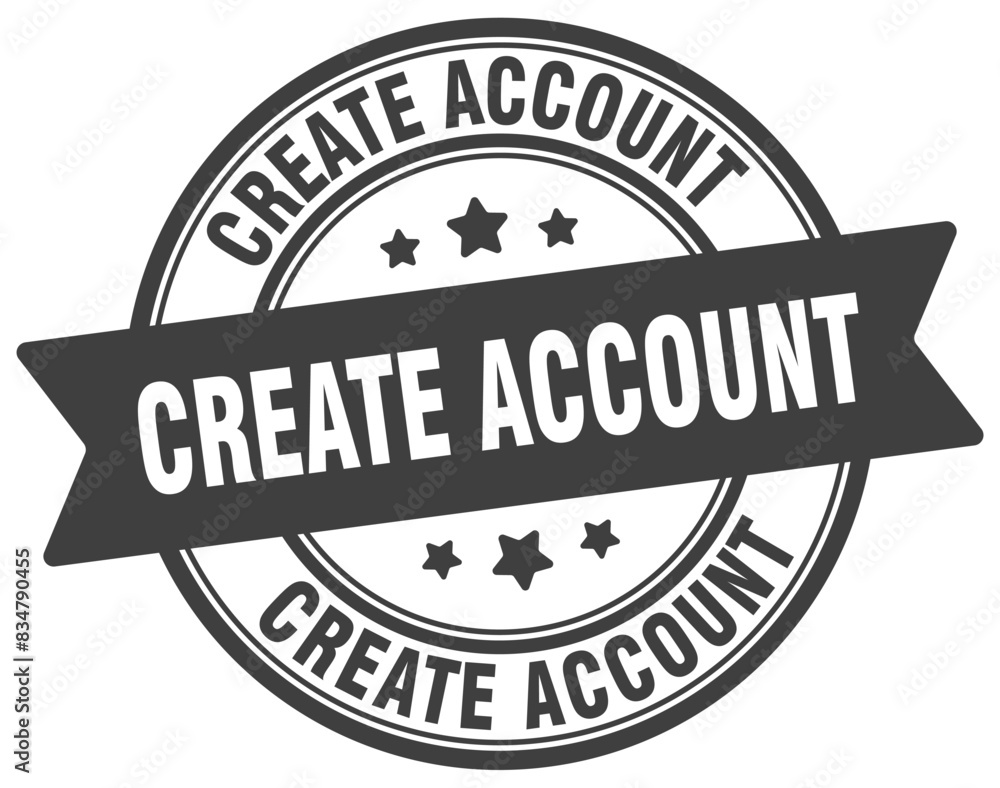 create account stamp. create account label on transparent background. round sign create account stamp. create account label on transparent background. round sign
