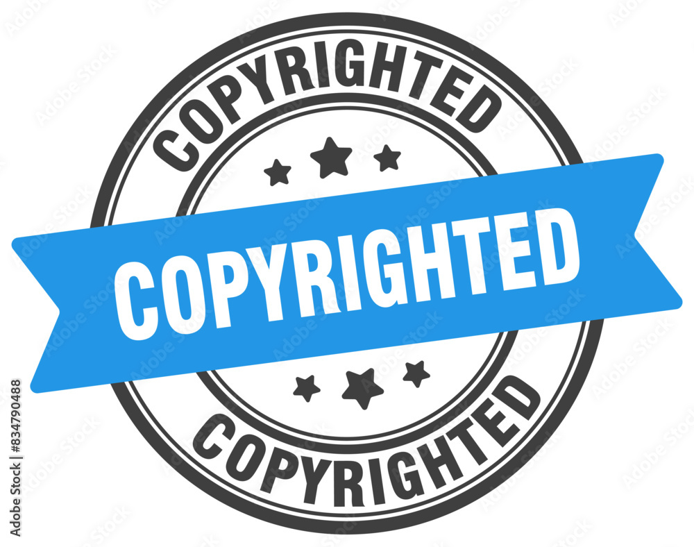 copyrighted stamp. copyrighted label on transparent background. round sign copyrighted stamp. copyrighted label on transparent background. round sign