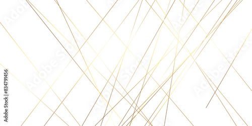 Luxury banner golden geometric lines overlap design. Golden Seamless random chaotic lines on transparent background.