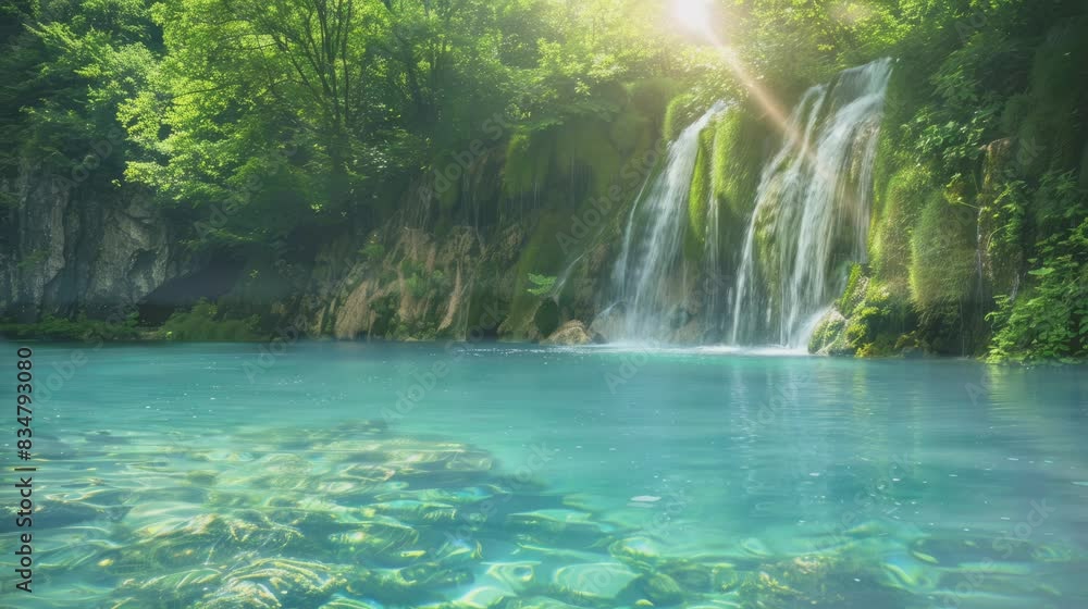 the beauty of waterfalls and natural views . seamless looping time-lapse virtual video Animation Background. the beauty of waterfalls and natural views . seamless looping time-lapse virtual video Animation Background.