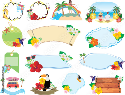 ハワイ　ハイビスカス　トロピカル　フレーム
