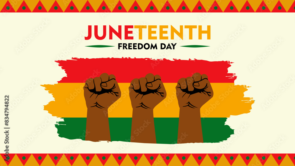 Fototapeta premium Juneteenth Freedom Day. June 19 Template for background, banner, card, poster