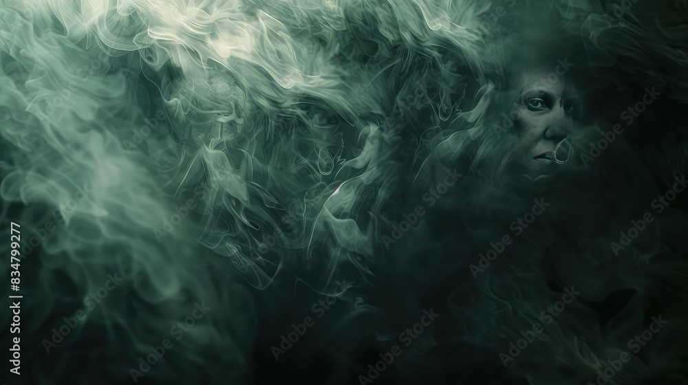 A cover with an abstract, swirling dark mist pattern, with faint, unsettling faces appearing and disappearing within the mist, ideal for a psychological thriller. A cover with an abstract, swirling dark mist pattern, with faint, unsettling faces appearing and disappearing within the mist, ideal for a psychological thriller.