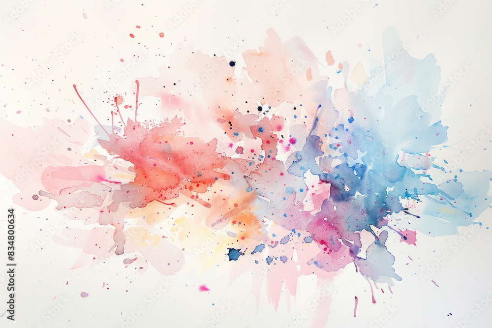 Obraz premium A minimalist watercolor splash with soft edges and a modern, pastel color scheme. 