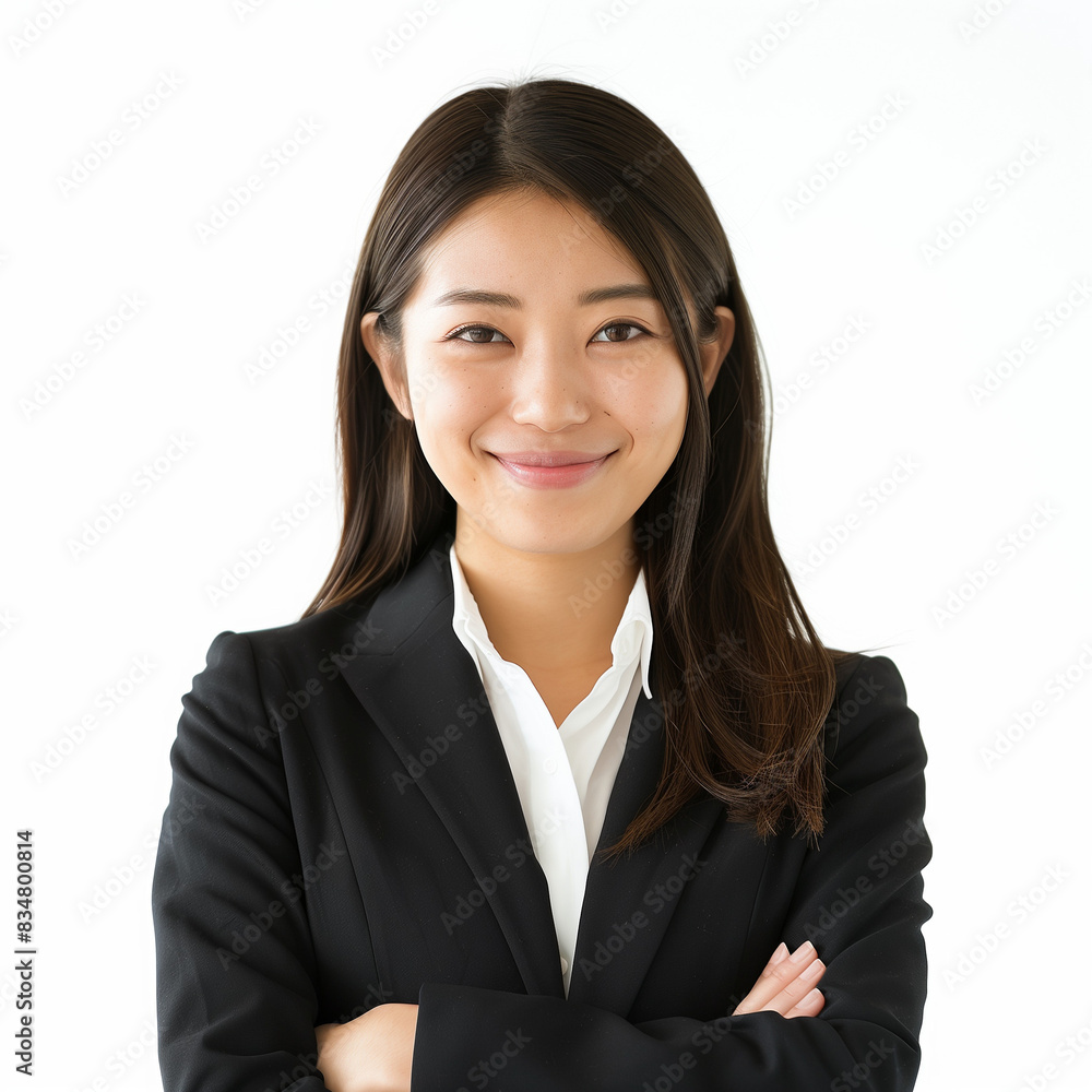 Professional Young Woman Smiling in Business Attire Professional Young Woman Smiling in Business Attire