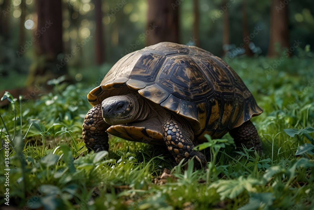a tortoise walking through the forest with the sun shining on its back Sunset Showdown Tortoise a tortoise walking through the forest with the sun shining on its back Sunset Showdown Tortoise