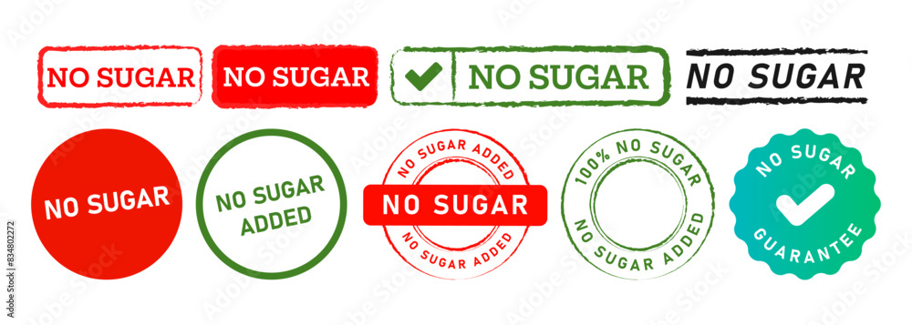 no sugar rubber stamp label sticker sign for free sweetener product health nutrition