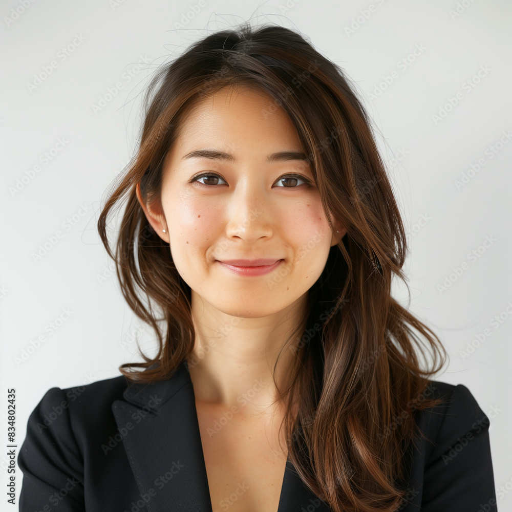 Professional Young Woman Smiling in Business Attire Professional Young Woman Smiling in Business Attire