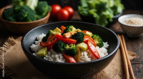 Healthy Vegetable Stir-Fry with Rice