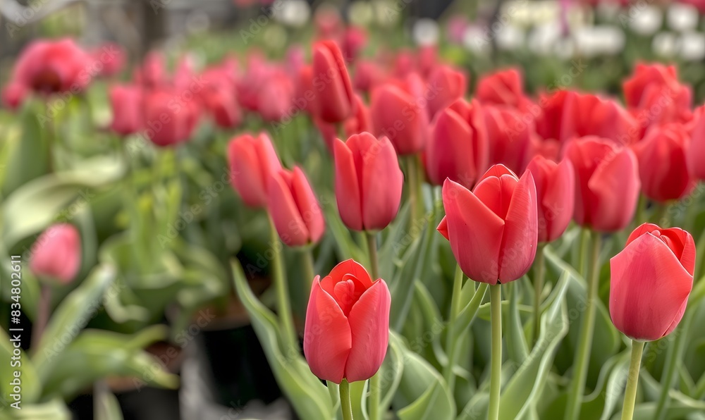 Fototapeta premium tulips with a mix of colors, Generative AI 