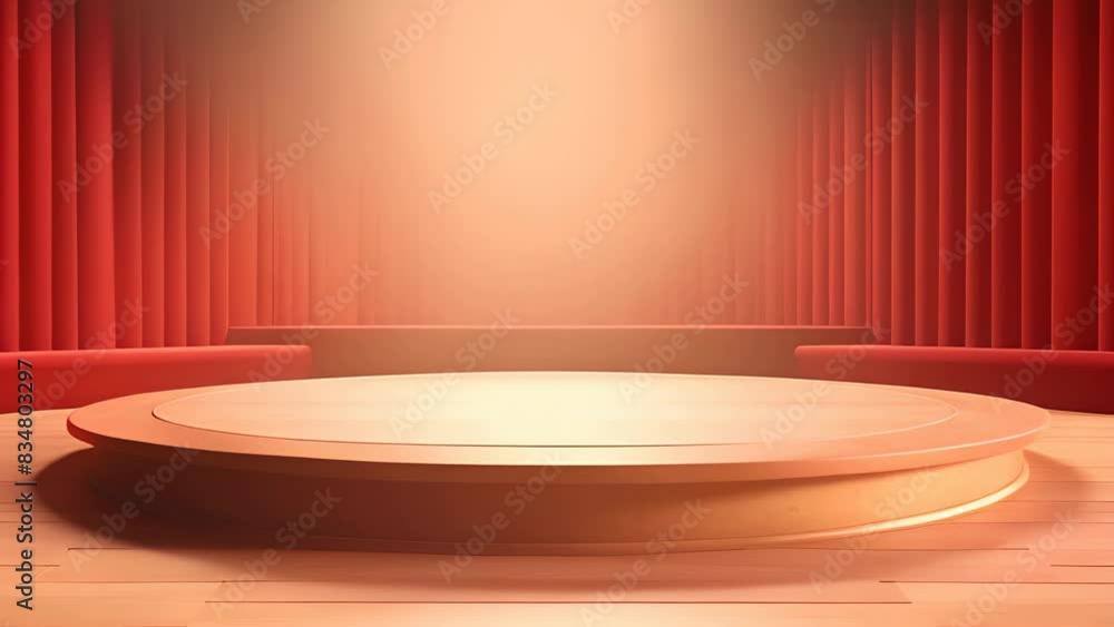podium Futuristic showcase with platform for product displaying. Empty modern stage display. Seamless looping motion design. Video animation Ultra HD 4K 3840x2160
