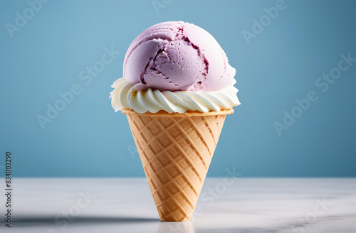 Purple ice-cream cone, pastel colors