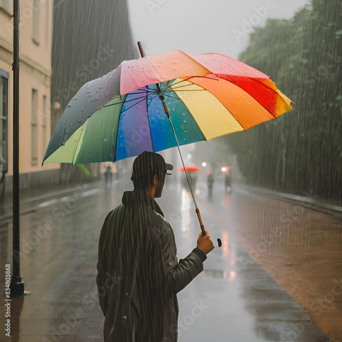 person under umbrella