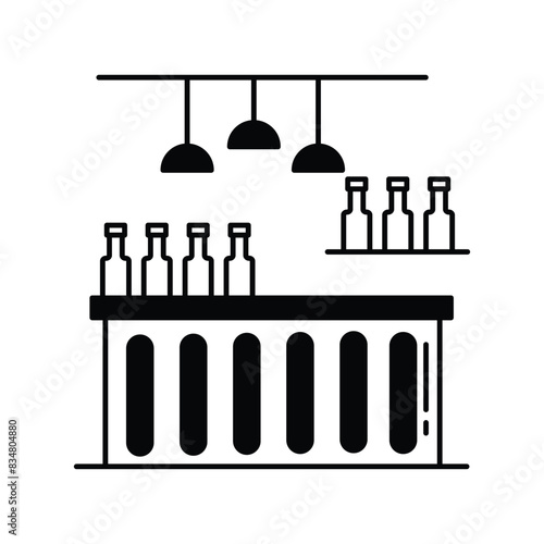 bar counter icon with white background vector stock illustration