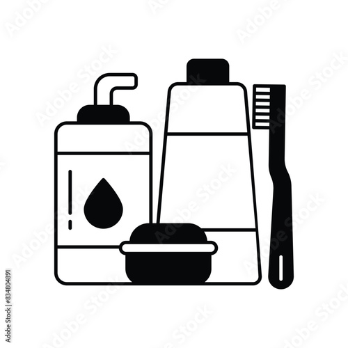 toiletries icon with white background vector stock illustration