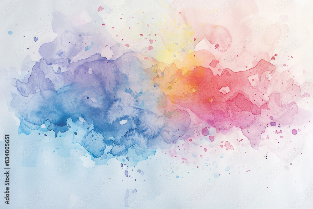 Obraz premium A minimalist watercolor splash with soft edges and a modern, pastel color scheme. 
