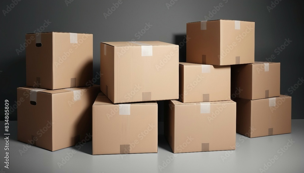 Cardboard boxes with stuff indoors, isolated white background, glossy ground and background
Cardboard boxes with stuff indoors, isolated white background, glossy ground and background