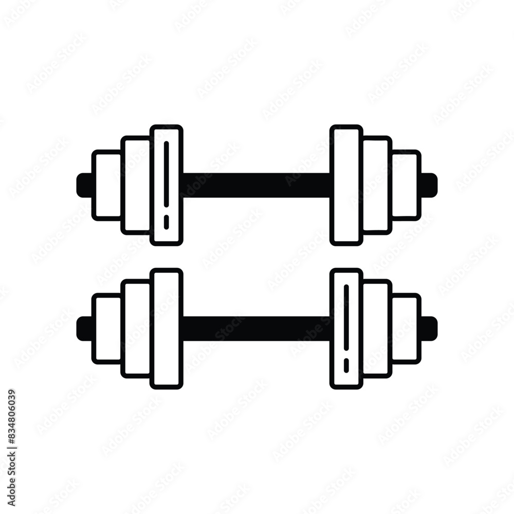 dumbbell icon with white background vector stock illustration dumbbell icon with white background vector stock illustration