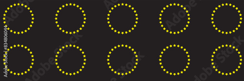 Circle made out of five pointed stars