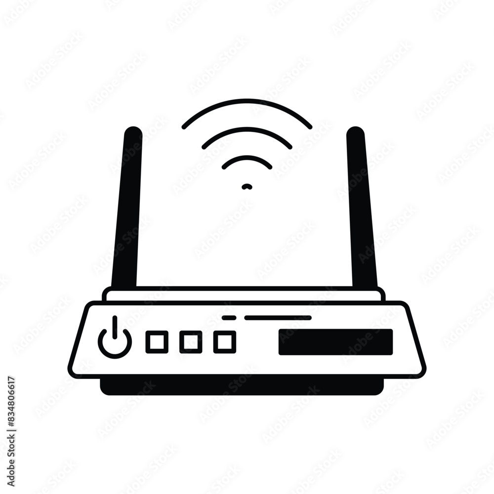 wifi router icon with white background vector stock illustration wifi router icon with white background vector stock illustration