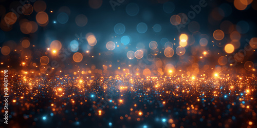 glitter lights background. gold, silver, blue and black