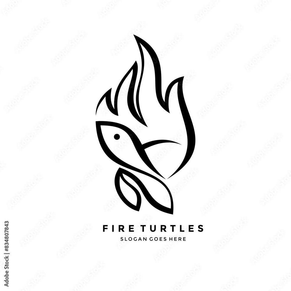 turtle and fire logo design. fire turtle logo vector illustration. creative ideas for logo combinations turtle and fire logo design. fire turtle logo vector illustration. creative ideas for logo combinations