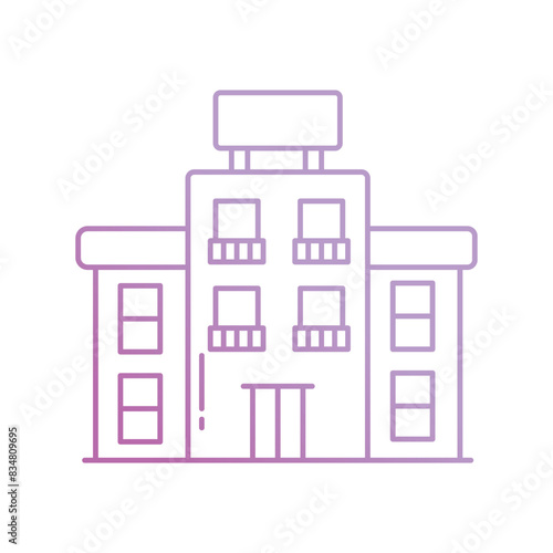 hotel icon with white background vector stock illustration