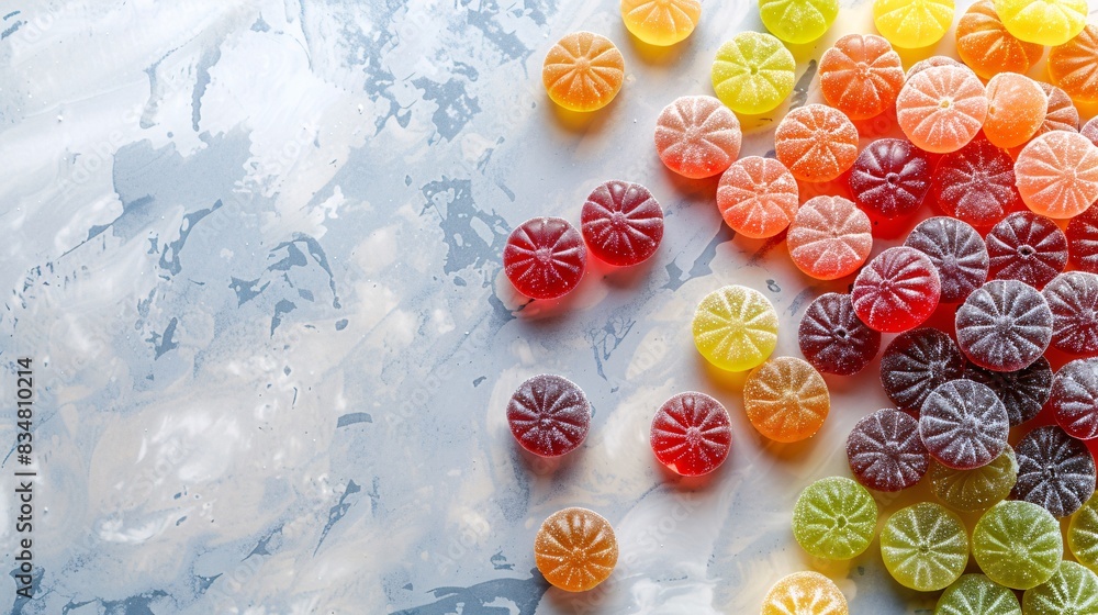 Jelly candies on the background with copy space Jelly candies on the background with copy space