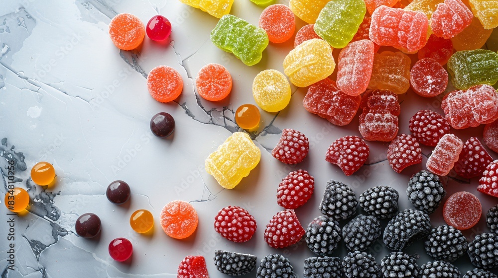 Jelly candies on the background with copy space Jelly candies on the background with copy space
