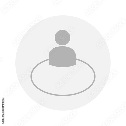 Vector flat illustration in grayscale. Avatar, user profile, person icon, gender neutral silhouette, profile picture. Suitable for social media profiles, icons, screensavers and as a template.