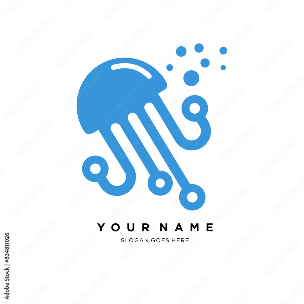 vector illustration of octopus technology logo design. creative octopus logo with technology icon. vector illustration of octopus technology logo design. creative octopus logo with technology icon.