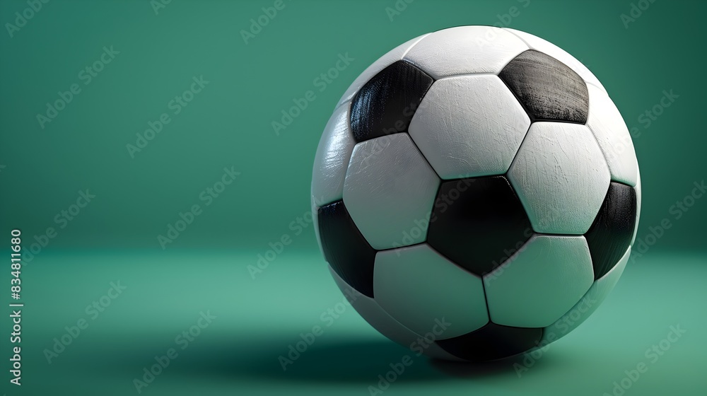 Unified Elements Soccer Ball Centered on Lush Emerald Backdrop Unified Elements Soccer Ball Centered on Lush Emerald Backdrop