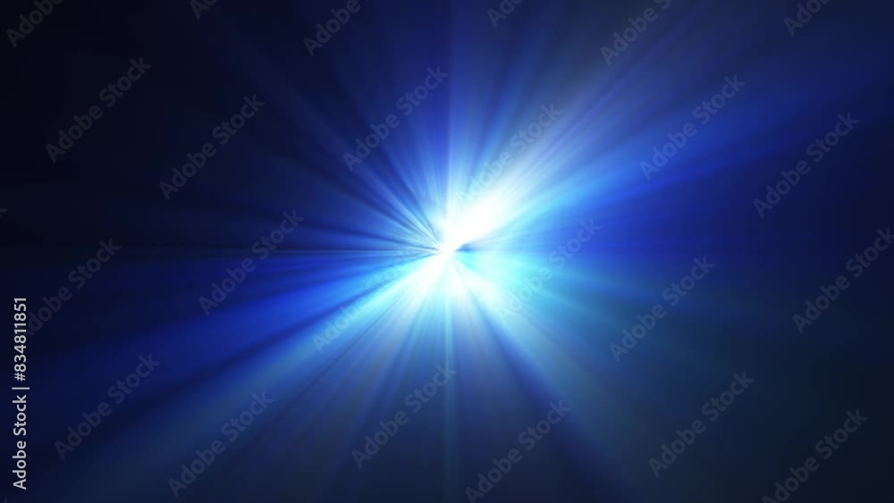 Centered rays of light on a dark background. Animation of sky light from the center with a radial flickering, shining glare light. Dynamic light beams. Centered rays of light on a dark background. Animation of sky light from the center with a radial flickering, shining glare light. Dynamic light beams.