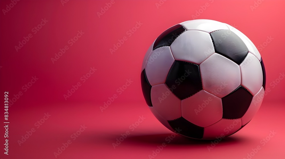 Obraz premium Crimson Soccer Ball in Sharp Focus A Game of Precision and Skill