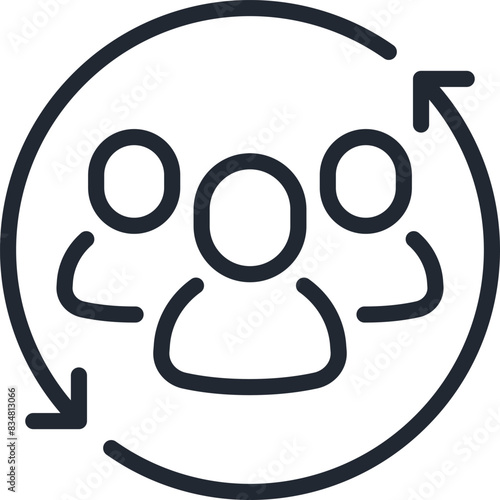 Customer, staff, employee editable stroke outline icon isolated on white background flat vector illustration. Pixel perfect.