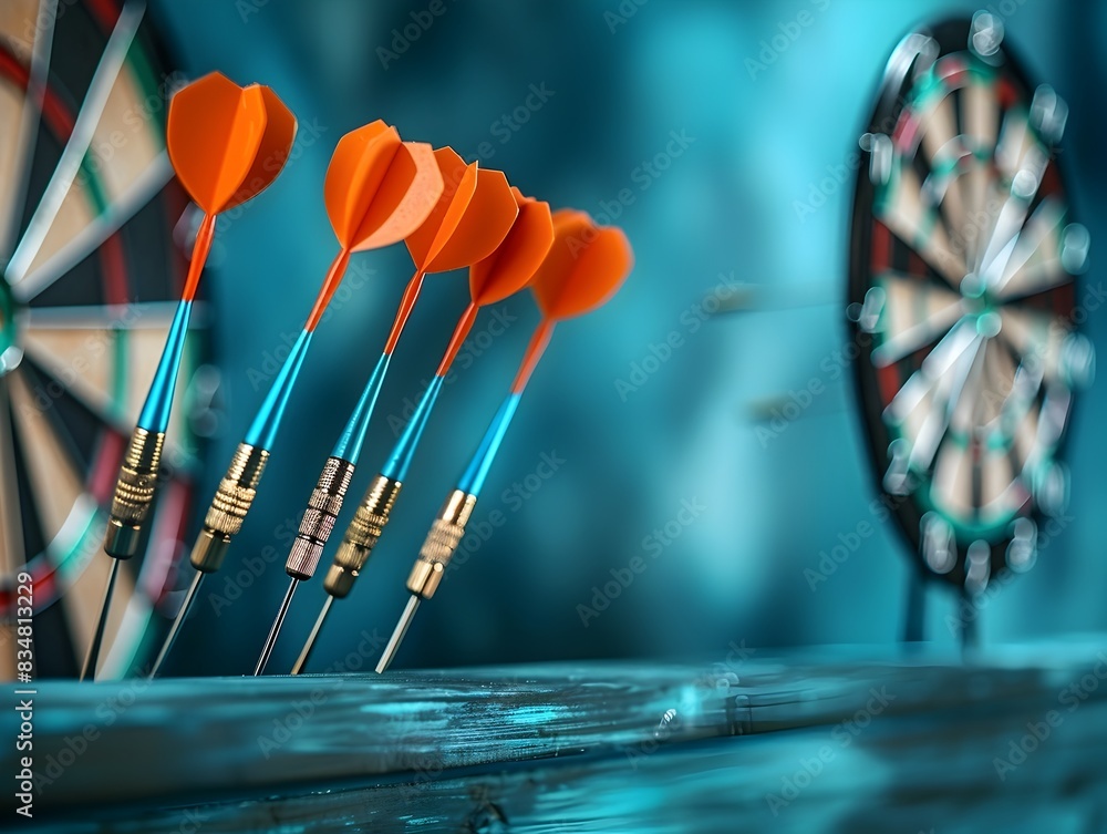 Darts in Precise Horizontal Flight Against a Clear Azure Backdrop Darts in Precise Horizontal Flight Against a Clear Azure Backdrop