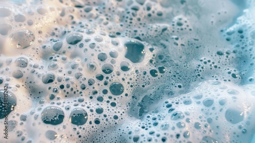 macro view of soapy foam covering a surface
