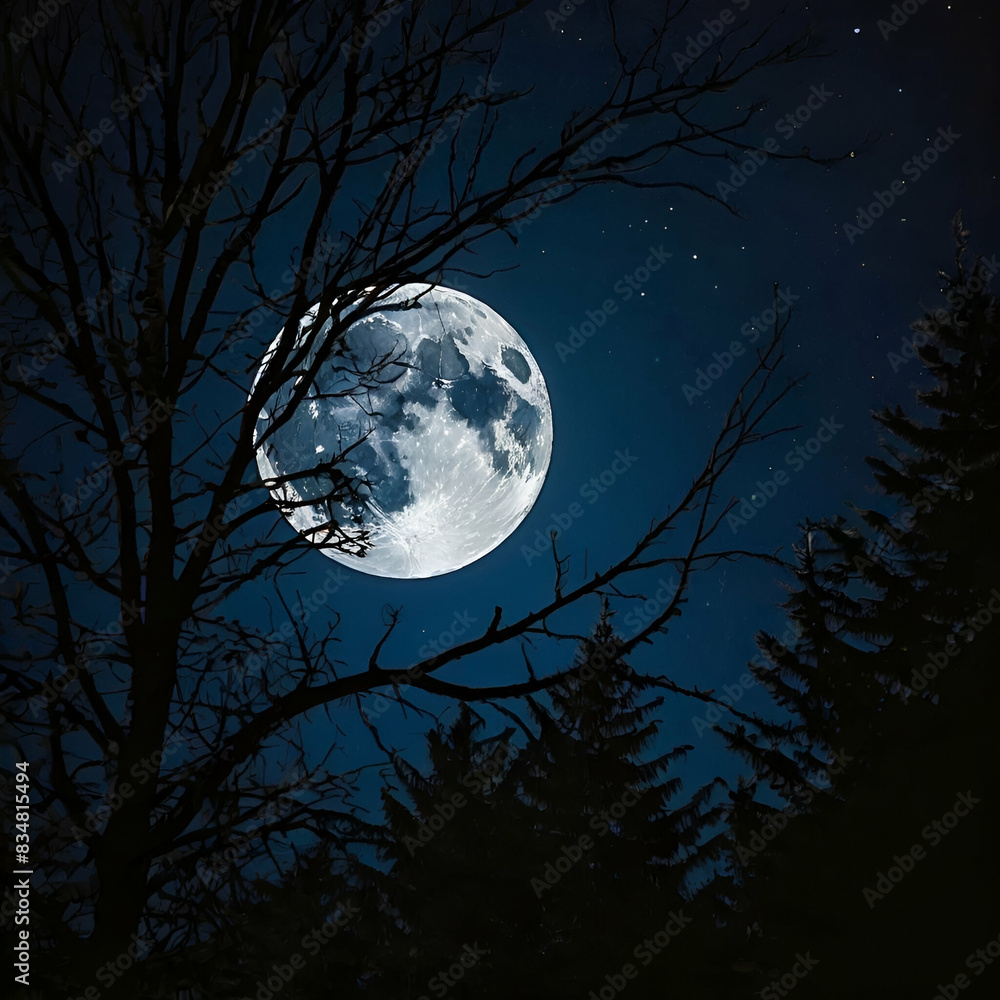 Fototapeta premium moon over the forest