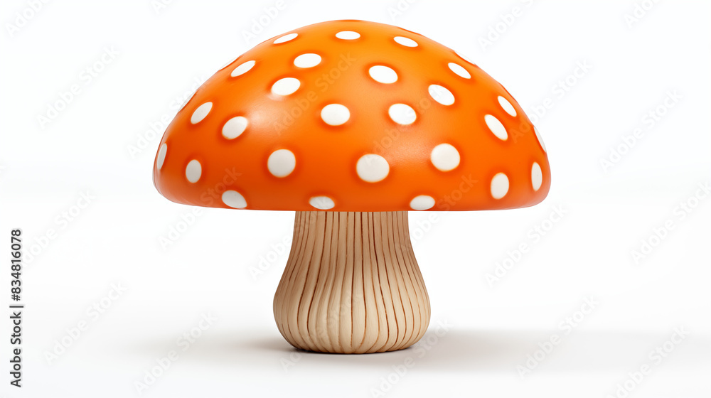 orange mushroom with white dots illustration isolated on white orange mushroom with white dots illustration isolated on white