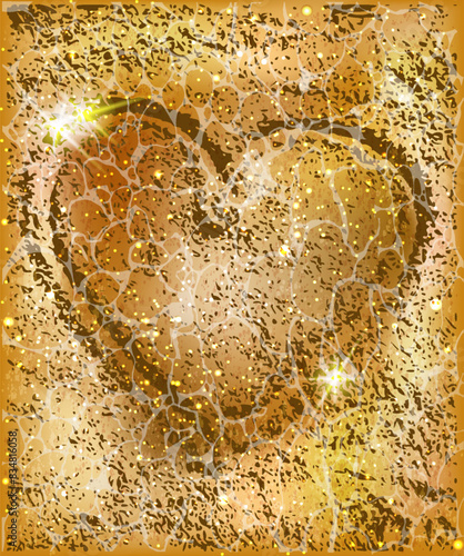 Heart on sand, summer card , vector illustration