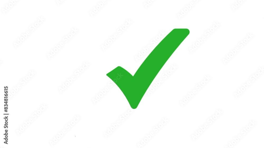 Hand drawn green tick mark accept sign isolated on white background animation video. Hand drawn green tick mark accept sign isolated on white background animation video.