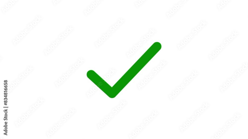 Green tick mark sign symbol isolated on white background. Green tick icon animation video. Green tick mark sign symbol isolated on white background. Green tick icon animation video.