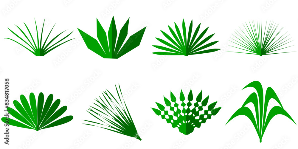 vector collection of leaves, set of grass leaves, green leaves icons. vector collection of leaves, set of grass leaves, green leaves icons.